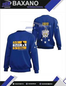 Sudadera de la Hermandad Sigma Gamma Rho Azul y Amarilla Fundada en 1922 con Bonitos Poodles, Ropa Universitaria para Miembros de la Hermandad SGR - Product Image 6