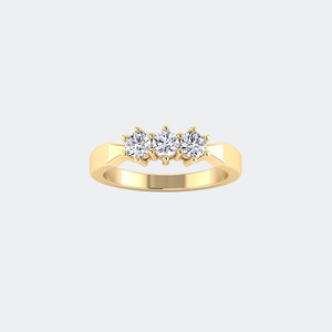 0.70 CTW Three-<b>Stone</b> Round Brilliant Diamond Ring in Classic Prong Setting for Women Elegant Fine Jewelry - Product Image 4