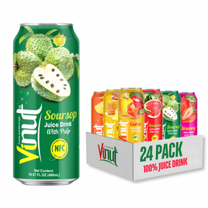 Variedad Bebida de jugo 490ml Vietnam 24 latas lata de cartón con pulpa Sin azúcar Etiqueta privada Muestra gratis Precio de fábrica - Product Image 1