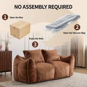 Ultra Soft Fluffy Loveseat <b>Bean</b> <b>Bag</b> <b>Sofa</b> Giant <b>Bean</b> <b>Bag</b> Couch for Adults Oversized Chase Lounge Chair for Indoor Living Room - Product Image 6