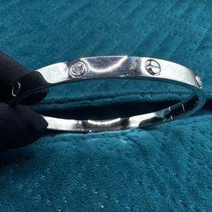 IGI Certified PT950 Platinum Lab-Grown Diamond Screw <b>Bangle</b> Bracelet 0.46 CT Minimalist Luxury Unisex Wedding Jewelry - Product Image 3