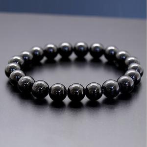 Chakralume Natural <b>Black</b> <b>Tourmaline</b> Ball Beaded <b>Bracelet</b> for Protection Healing Energy Gift Jewelry Wholesale 8mm - Product Image 2