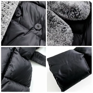 Veste longue matelassée pour femme de qualité supérieure, résistante à l'eau, avec rembourrage en polyester, chaude et à capuche - Product Image 2