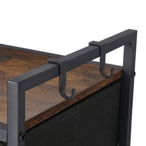 Cesto Portabiancheria a 3 Sezioni con 2 Cassetti e Ganci, Organizer Estraibile con Ruote, Cesto Portabiancheria Mobile - Product Image 5