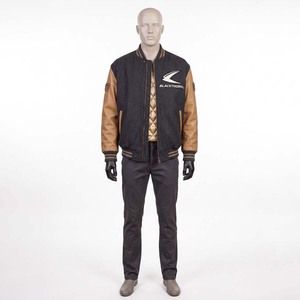 Chaqueta universitaria de béisbol para hombre de cuero de vaca con mangas, 440 gramos, bordado de chenilla y parches de lana. - Product Image 1