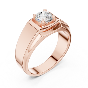 Yellow Gold Lab-Grown Diamond <b>Men</b>’s Solitaire Wedding <b>Ring</b> – Contemporary Bold Gold Band Diamond Jewelry - Product Image 6