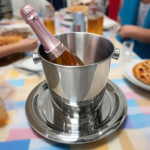 Cubo de Hielo de Acero Inoxidable Duradero con Tapa, Pinzas y Asa, Enfriador de Hielo Aislado para Fiestas, Bares Comerciales, Hoteles y Restaurantes - Product Image 4