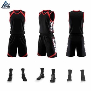 Uniforme de Baloncesto Deportivo con Contraste de Color Negro y Rojo, Sólido y Moderno, para Venta al Por Mayor, Servicio OEM, Buena Venta - Product Image 4