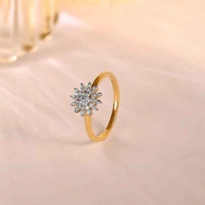 Anillo de Plata de Ley S925 con Moissanita Floral, Chapado en Oro Rosa, Engaste Pavé, Anillo de Compromiso/Boda - Product Image 3