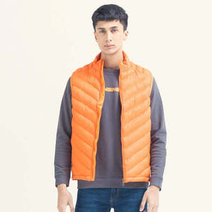 Wholesale High Quality Customizable Winter Warm Men's Stand Front Bomber vest Jacket Sleeveless Coated <b>Canvas</b> <b>Waterproof</b> Quick D - Product Image 1