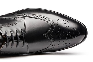 Zapatos Casuales Formales de Lujo de Cuero Genuino Negro, Zapatos de Otoño Transpirables, Ligeros y Duraderos con Cordones, Botas para Hombre al por Mayor - Product Image 5