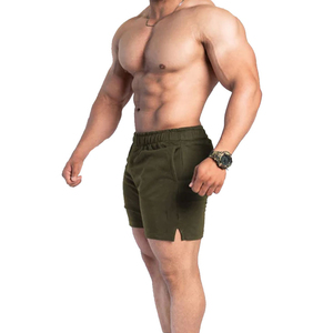 Shorts de sport pour hommes à taille mi-haute, respirants, 100% coton, couleur unie, avec poche en maille et taille élastique, style urbain, vente en gros usine du Pakistan - Product Image 1