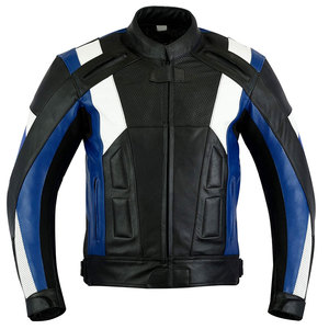 Professional <b>Men's</b> Faux Leather Vintage Motorcycle <b>Jacket</b>-Perforated Racing Armor Breathable Zipper Closure Full Sleeve Fitted - Product Image 1