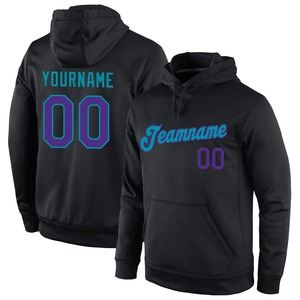 Sudadera con Capucha de Baloncesto Personalizada, Negra, Morada y Verde Azulado, Transpirable, Uniforme de Equipo, Sudadera Deportiva para Hombre y Mujer - Product Image 2
