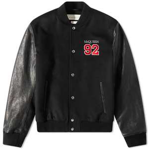 Trending <b>Men's</b> Black Wool Letterman Varsity <b>Jacket</b> with <b>Leather</b> Sleeves Custom Embroidered Baseball Bomber <b>Jacket</b> Streetwear - Product Image 1