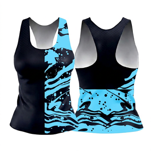 Camiseta Deportiva Personalizada por Sublimación para Mujer, Estilo Racerback, de Alta Calidad, Secado Rápido, para Yoga y Gimnasio, Fabricante de Ropa Deportiva de Marca Privada - Product Image 1