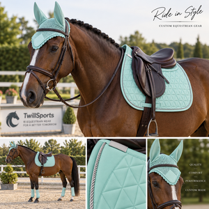 TWILL SPORTS - Protector de Cuello para Silla de Montar Acolchado Verde Menta, Forro de Malla de Poliéster Transpirable, Multiusos - Product Image 3