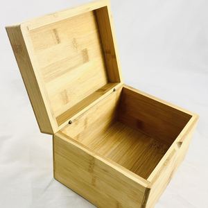 Boîte à cartes de recettes en bambou – Rangement carré élégant pour cartes de recettes, reçus et clés |   Organisateur de bureau en bambou naturel, cadeau idéal - Product Image 4