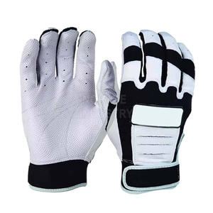 Gants de frappe professionnels en cuir imperméables à doigts fendus pour gaucher droitier, avec sangle de poignet réglable pour baseball/softball - Product Image 3