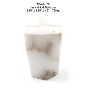Royal Alabaster Marble Canister Handcrafted Natural Stone Luxury <b>Kitchen</b> Organizer Decorative <b>Storage</b> <b>Container</b> at Bulk Price - Product Image 4