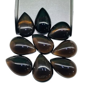 Cabochon en quartz fumé naturel taille poire 20 mm, pierres précieuses en quartz fumé en vrac, prix de gros pour la fabrication de bijoux en lot - Product Image 4