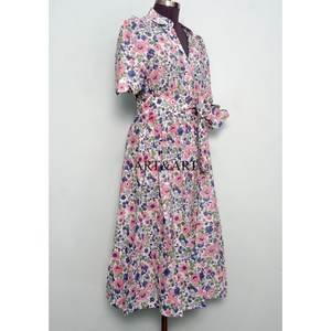 Vestido Moderno Casual de Manga Corta para Fiesta, Estilo Dulce y Elegante para Mujer, Estampado a Mano, de Algodón, Tipo Canguro, Cómodo y Corto - Product Image 5