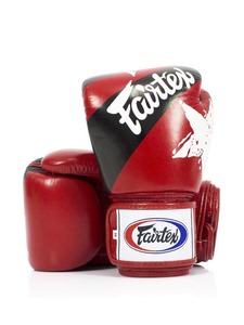 Guantes de Boxeo Fairtex Profesionales, Nuevos, Rojos y Negros, con Logotipo Personalizado, para Entrenamiento y Combate de Muay Thai y MMA, de Cuero Genuino - Product Image 2