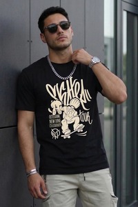 Camiseta holgada de algodón para hombre con hombros caídos, estilo retro gráfico, de manga corta, informal, streetwear, ajuste holgado, top oversize para hombre - Product Image 5