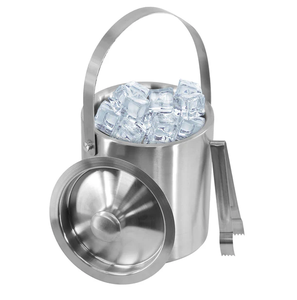 Stainless Steel Ice Bucket with Handle for Serving Beverages Barware And handicrafts Top Ice <b>Cube</b> Chiller Hot Sale - Product Image 1
