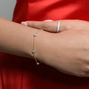 Pulseras de Diamantes Cultivados en Laboratorio con Corte Redondo y Claridad VVS-VS, con Diamantes CVD de Color D-F con Certificado IGI para Venta y Exportación - Product Image 2