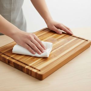 Planche à découper en bois avec rainure pour jus, grande planche de cuisine écologique et durable, bloc de boucher pour la préparation des aliments - Product Image 2