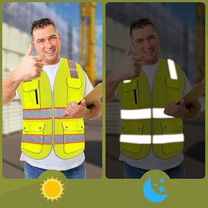 High Visibility Polyester Safety Vest with Neon Fabric for <b>Outdoor</b> Workers <b>Runners</b> Traffic Staff - Product Image 3