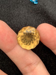 Pierre précieuse naturelle en citrine, coupe fleur, cristal doré à facettes, pierre lâche pour la fabrication de bijoux, bague, pendentif, collier - Product Image 3