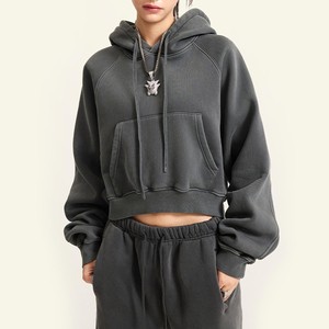 Sweat-shirt à capuche raglan personnalisé Eazwears pour femme, en molleton de coton, respirant, écologique, léger, pour le sport - Product Image 3