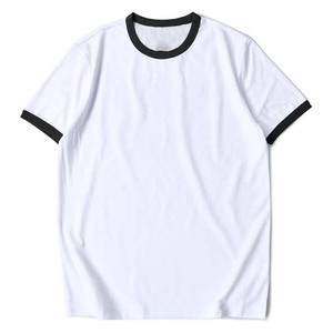Camisetas Ringer 100% Algodón para Hombre, Diseño de Logotipo Personalizado en la Parte Delantera, Transpirables, de Secado Rápido, Manga Corta, Tallas Grandes, Color Blanco - Product Image 2