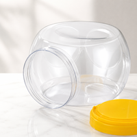 Bocaux de conservation alimentaire en PET transparent de 2 L à large ouverture avec bouchons à vis pour biscuits, bonbons, snacks, sucre et emballage de nouilles sèches