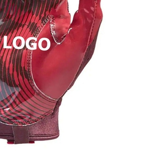 Red Full Finger Outdoor Sports <b>Gloves</b> with Non Slip Design PU Material Unisex All Seasons Hook and Loop Closure - Product Image 4