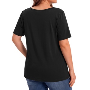Classic Solid Color <b>Women's</b> V-Neck T-Shirt – Minimalist Fashion Breathable Eco-Friendly 100% Cotton Casual Everyday Comfort - Product Image 4