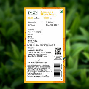 Té Verde de Miel y Limón, Brillante y Energizante, 20 Bolsitas – Desintoxicación Matutina Refrescante y Impulso de Energía Natural - Product Image 5