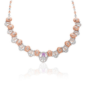 Collar de Oro Rosa de 14 Quilates de Alta Demanda, 29.860 g, Elegante Juego de Collar y Pendientes para Uso Diario, Precio al por Mayor, Fabricante de Joyería Premium - Product Image 2