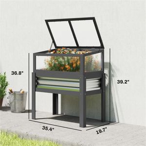 Jardinera Elevada y Mini Invernadero para Plantar, Caja de Flores Única para Jardín Exterior - Product Image 6