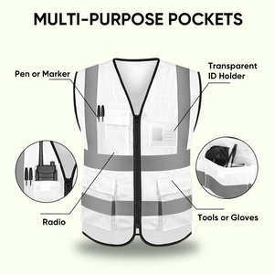 Universal Fit Safety Vest High Visibility Reflective Apparel For Parking Attendants Security Personnel Facility Support Staff - Product Image 2