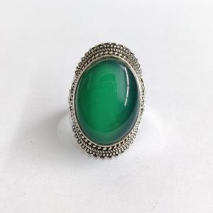 แหวนนิลสีเขียวเนปาล แหวนเงินแท้ 925 แหวนแฮนด์เมด - Product Image 4