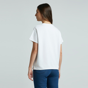 Camiseta de Cuello Redondo para Mujer, Lino y Rayón, Tela Ligera y Fresca, Manga Corta, Verano, Alta Calidad, Proveedor de Ropa Casual - Product Image 3