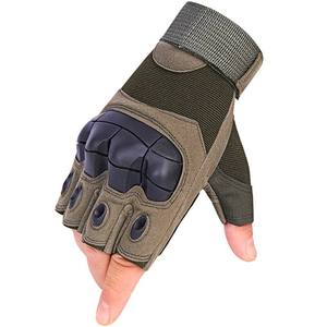 Guantes unisex de medio dedo, color verde oliva, transpirables, para deportes al aire libre y motocicleta, guantes de buena calidad y cómodos - Product Image 5