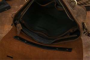 Bolso Mensajero para Portátil de Cuero Genuino, Duradero y Ecológico, de Alta Calidad, Estilo Vintage, Bandolera, Maletín para Viajes de Negocios - Product Image 4