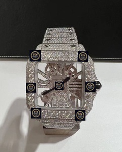 นาฬิกาอัตโนมัติ Imperial Jewels Luxury Hip Hop ประดับเพชรโมอิสซาไนต์เต็มเรือน ตัวเรือนสแตนเลสสตีล ระบบ GPS แสดงวันที่อัตโนมัติ กันน้ำ 10 บาร์ - Product Image 1