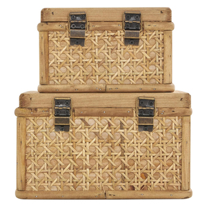 Handmade Rattan Jewelry Box Square Shape With Lid Bohemian Style Woven Design Storage Box For Jewelry - Product Image 3