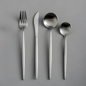 Ensemble de couverts en acier inoxydable, fourchette, cuillère, couteau et baguettes, 4 pièces, style japonais, argenté, pour restaurant - Product Image 6