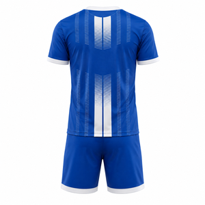 Nuevo diseño: Uniformes de fútbol azules y blancos a rayas para ropa deportiva, precio al por mayor, conjunto de uniformes de fútbol de alta calidad - Product Image 4